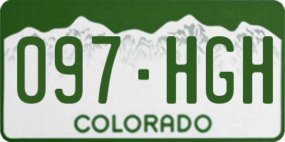 CO license plate 097HGH