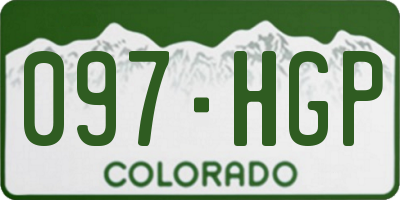 CO license plate 097HGP