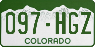 CO license plate 097HGZ