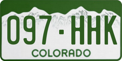 CO license plate 097HHK