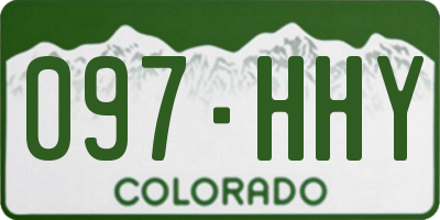 CO license plate 097HHY