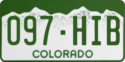 CO license plate 097HIB
