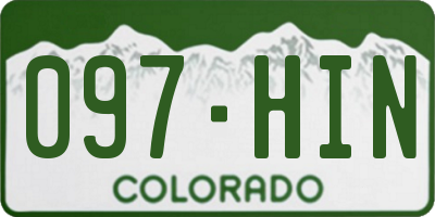 CO license plate 097HIN