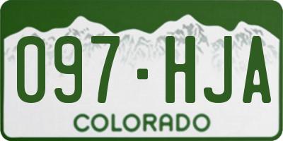 CO license plate 097HJA