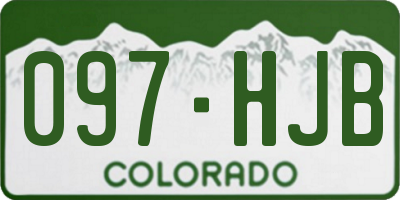 CO license plate 097HJB