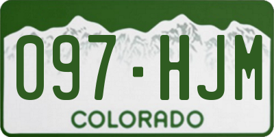 CO license plate 097HJM