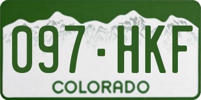 CO license plate 097HKF