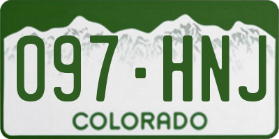 CO license plate 097HNJ