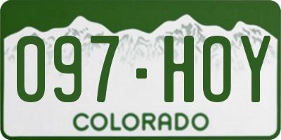 CO license plate 097HOY