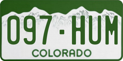 CO license plate 097HUM