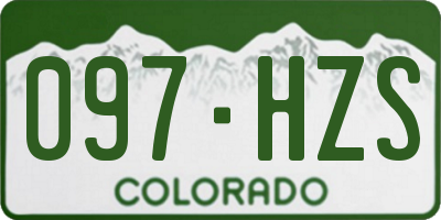 CO license plate 097HZS