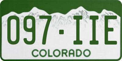 CO license plate 097IIE