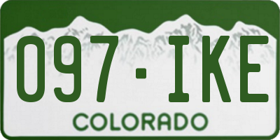 CO license plate 097IKE