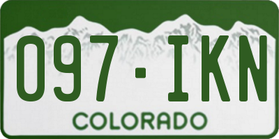 CO license plate 097IKN