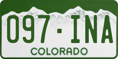 CO license plate 097INA