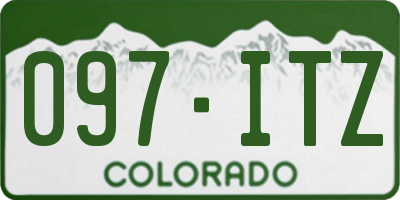 CO license plate 097ITZ