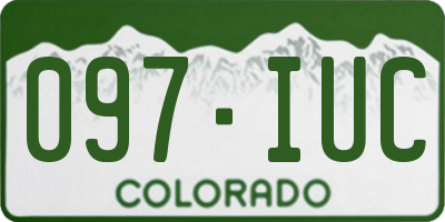 CO license plate 097IUC