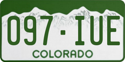 CO license plate 097IUE