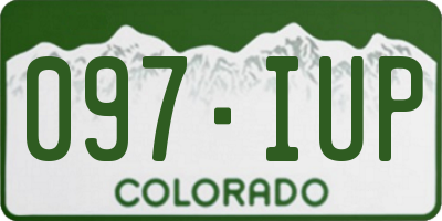CO license plate 097IUP