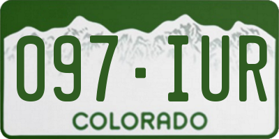 CO license plate 097IUR