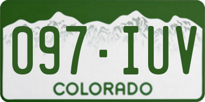 CO license plate 097IUV