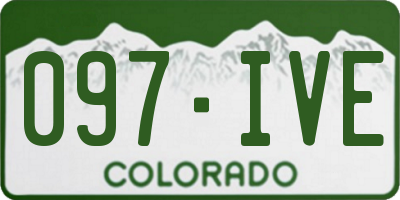 CO license plate 097IVE