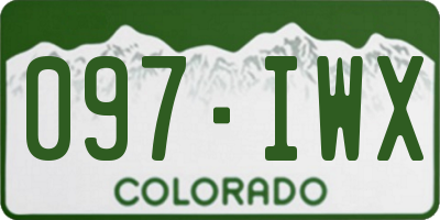 CO license plate 097IWX