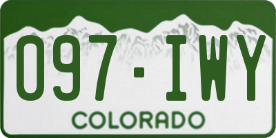 CO license plate 097IWY