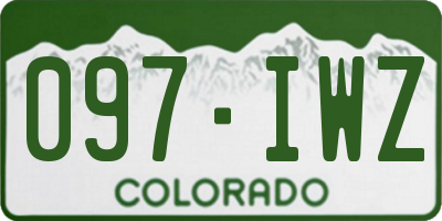 CO license plate 097IWZ