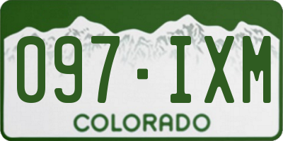 CO license plate 097IXM