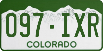 CO license plate 097IXR