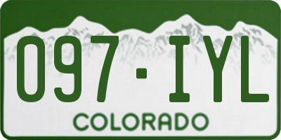 CO license plate 097IYL