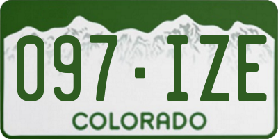 CO license plate 097IZE
