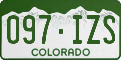 CO license plate 097IZS