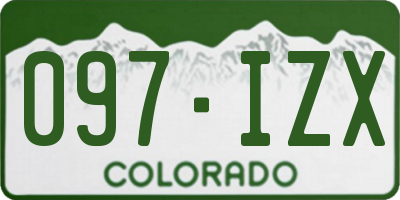CO license plate 097IZX