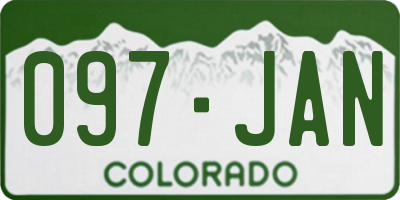 CO license plate 097JAN