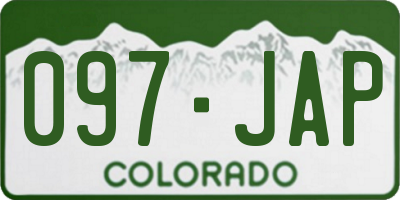 CO license plate 097JAP