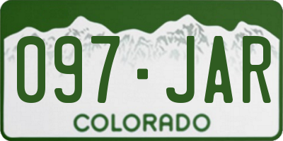 CO license plate 097JAR