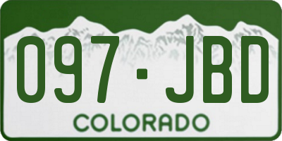 CO license plate 097JBD