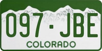 CO license plate 097JBE