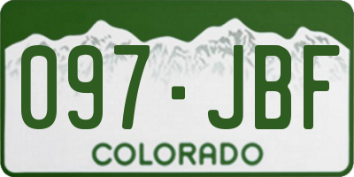 CO license plate 097JBF