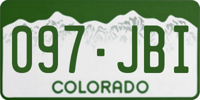 CO license plate 097JBI