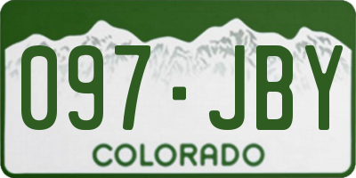 CO license plate 097JBY