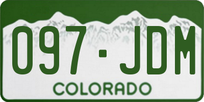 CO license plate 097JDM