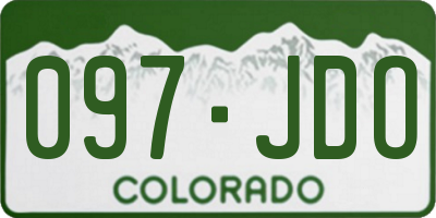 CO license plate 097JDO