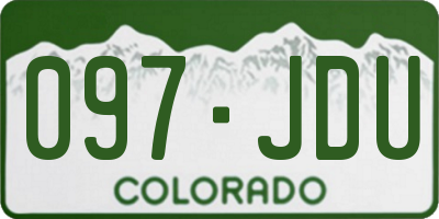 CO license plate 097JDU