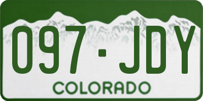 CO license plate 097JDY