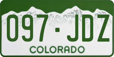 CO license plate 097JDZ