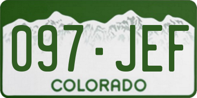 CO license plate 097JEF