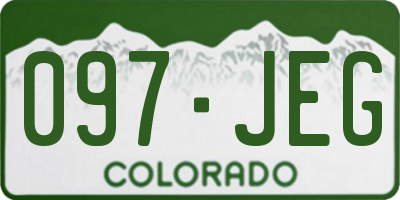 CO license plate 097JEG